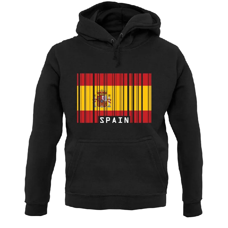 Spain Barcode Style Flag Unisex Hoodie