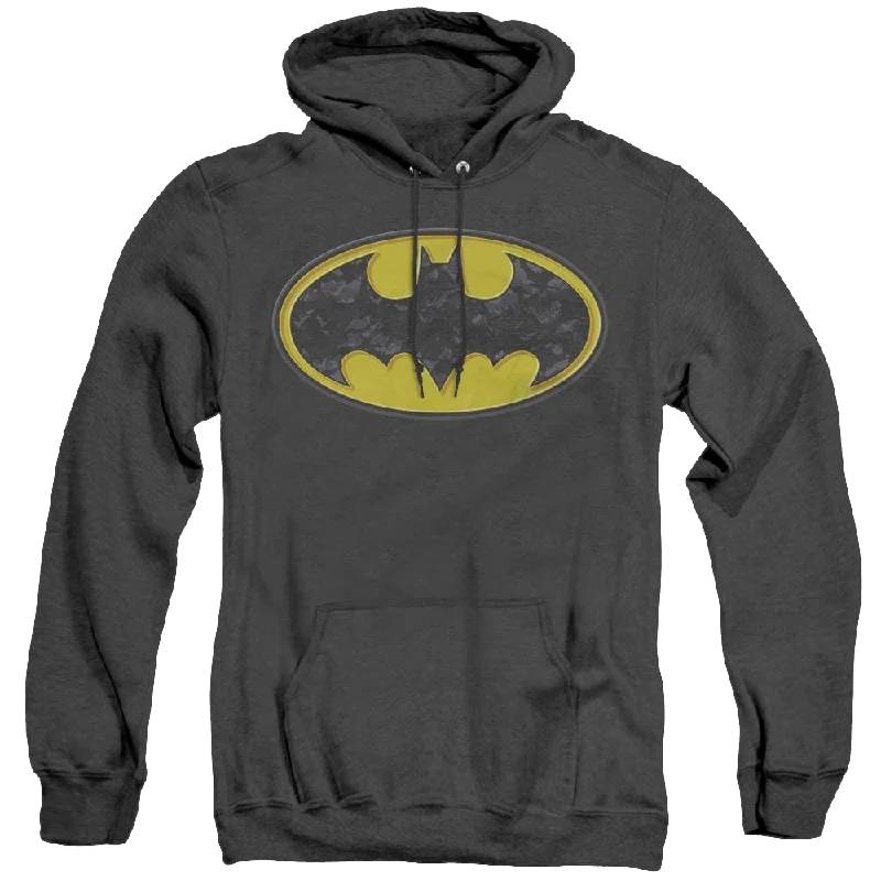 Dc Batman Bats In Logo - Heather Pullover Hoodie