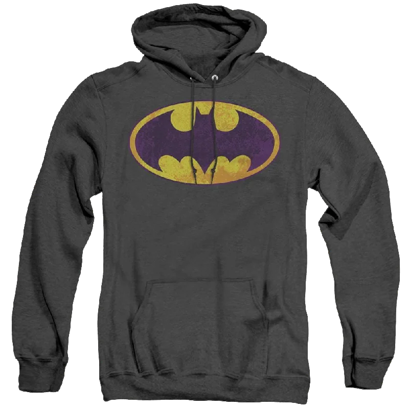 Dc Batman Bm Neon Distress Logo - Heather Pullover Hoodie
