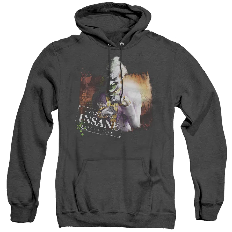 Batman Arkham City Certified Insane - Heather Pullover Hoodie