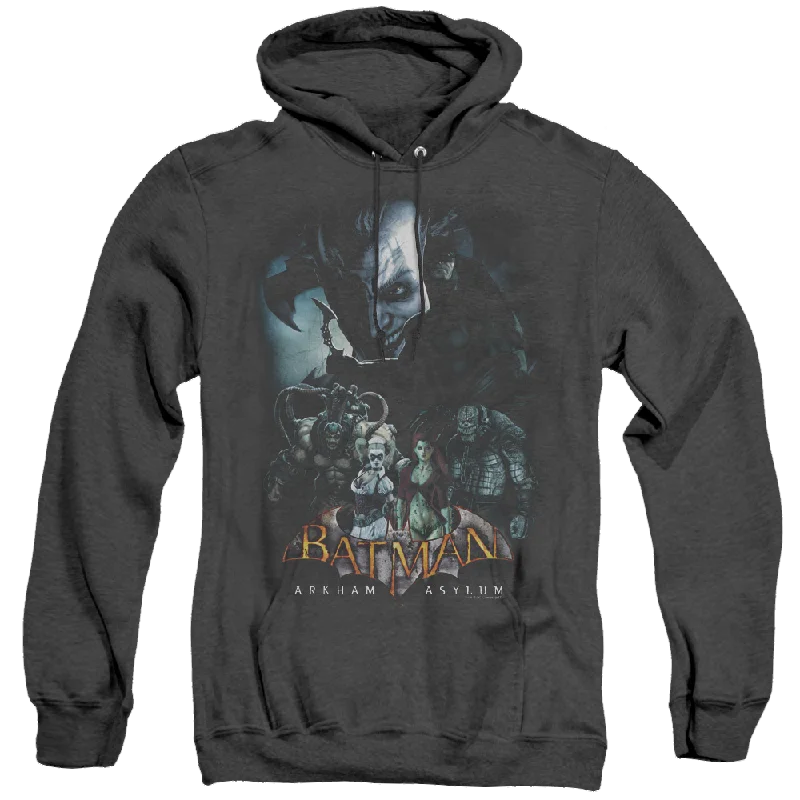 Batman Arkham Asylum Five Against One - Heather Pullover Hoodie