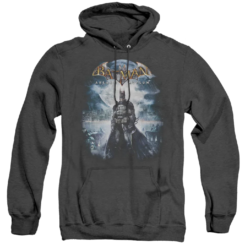 Batman Arkham Asylum Game Cover - Heather Pullover Hoodie