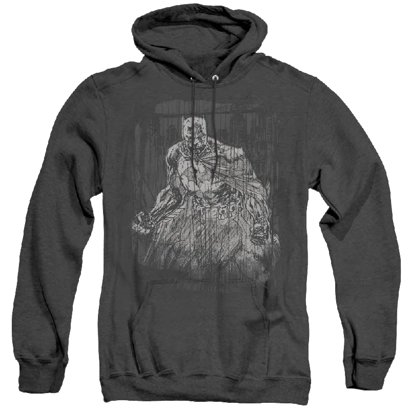 Dc Batman Pencilled Rain - Heather Pullover Hoodie