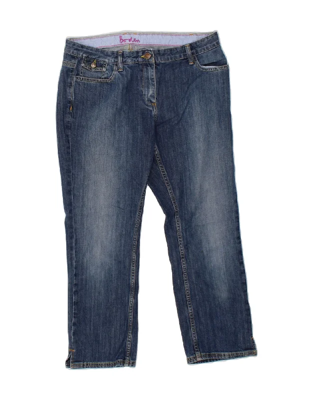 BODEN Womens Capri Jeans UK 14 Large W34 L25 Navy Blue Cotton