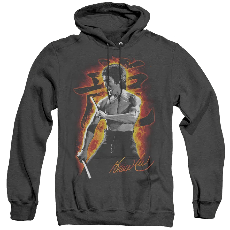 Bruce Lee Dragon Fire - Heather Pullover Hoodie