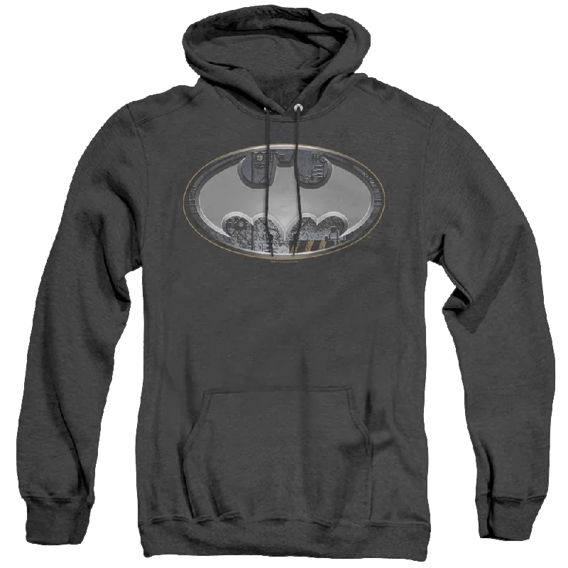 Dc Batman Steel Wall Shield - Heather Pullover Hoodie