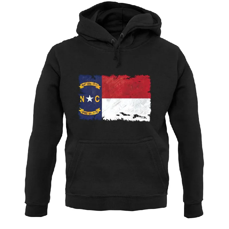 North Carolina Grunge Style Flag Unisex Hoodie