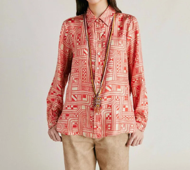 Arles Shirt In Beige/corallo