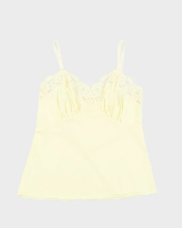 1990s Yellow Lace Detailed Camisole - M