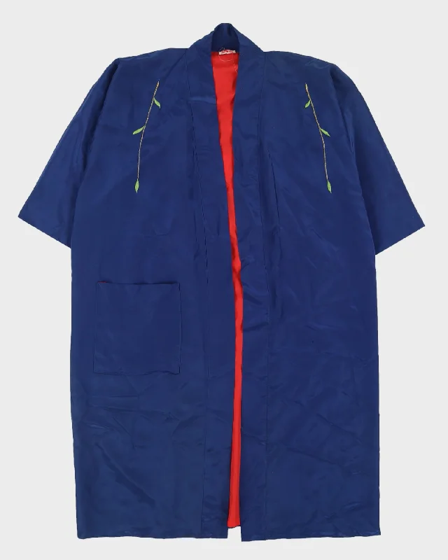 Blue Embroidered Dressing Gown - M / L