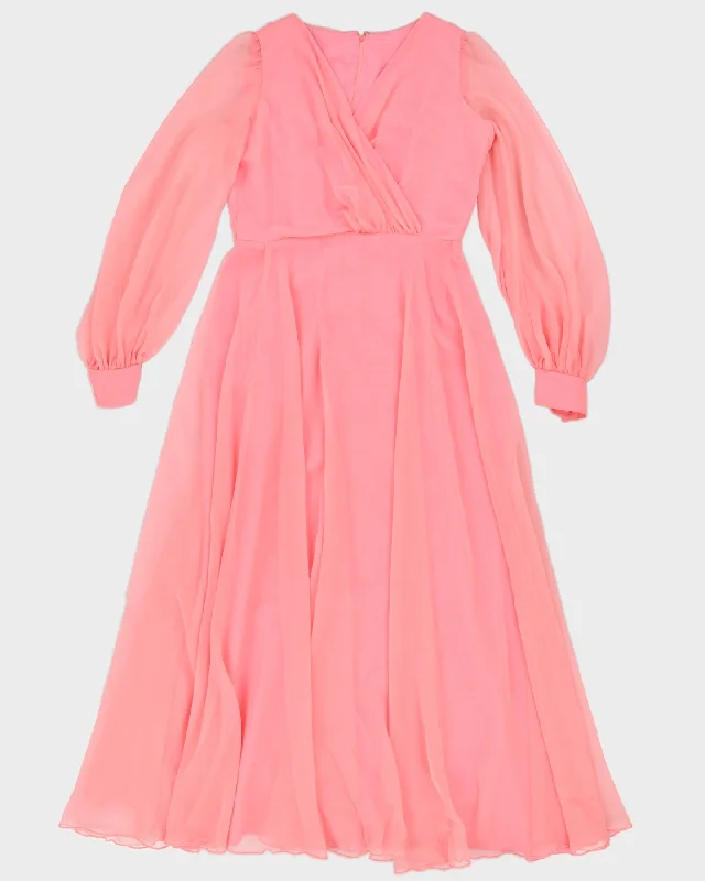 Vintage 1970s Pink Evening Gown - M / L