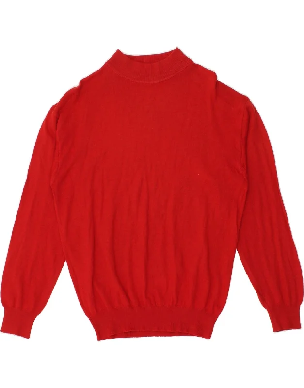 VINTAGE Womens Turtle Neck Jumper Sweater IT 48 XL Red