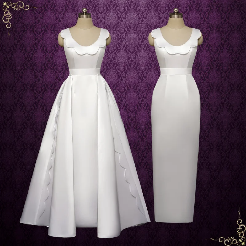 Satin Wedding Dress with Detachable Train | TILDEN