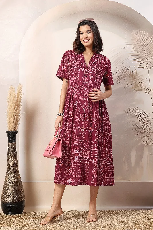 Mulberry Magic Glow Zipless Feeding Maternity Dress