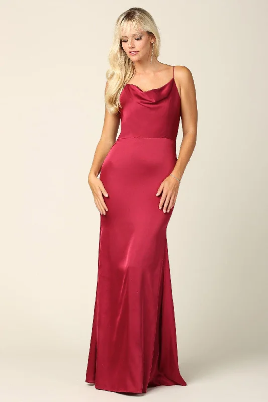 Long Spaghetti Strap Formal Bridesmaids Dress Sale