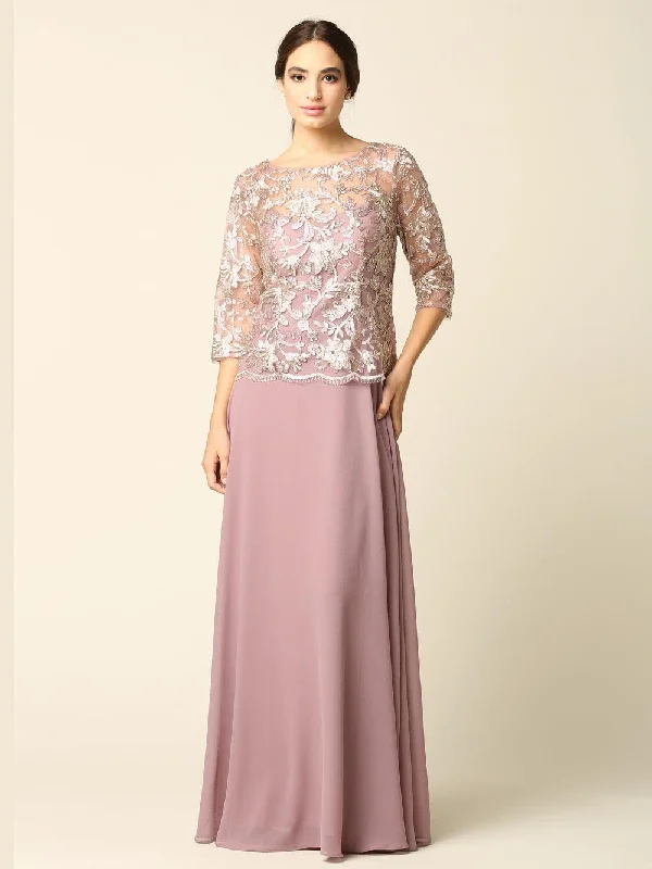 Mauve 3XL Mother of the Bride Long Formal Dress Sale