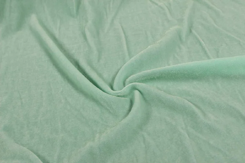 Aqua Blue Plain Velvet Fabric