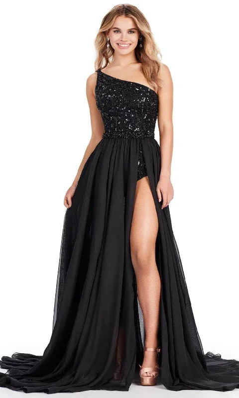 Ashley Lauren 11460 - Beaded Bodysuit A-Line Prom Dress