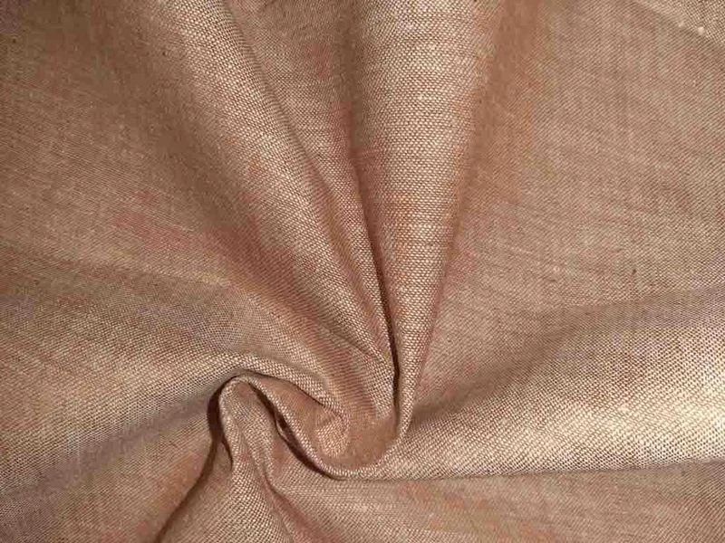 Dark Beige Plain 2 Ply Handloom Cotton Fabric