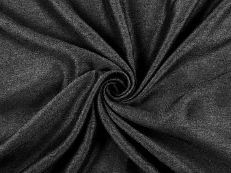 Black Plain Polyester Dola Silk Fabric