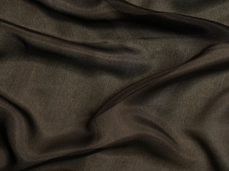 Black Plain Viscose Chinon Chiffon Fabric