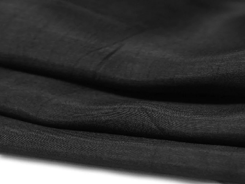 Black Plain Viscose Dola Silk Fabric