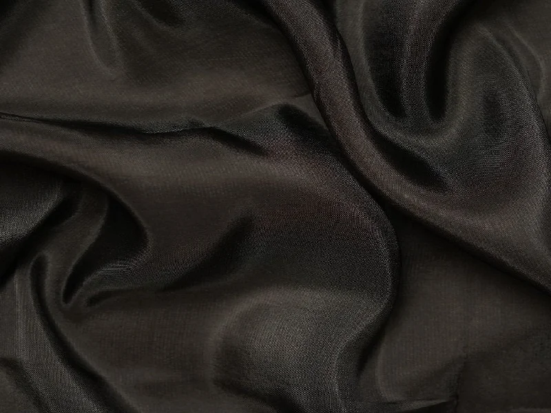 Black Plain Viscose Uppada Silk Fabric