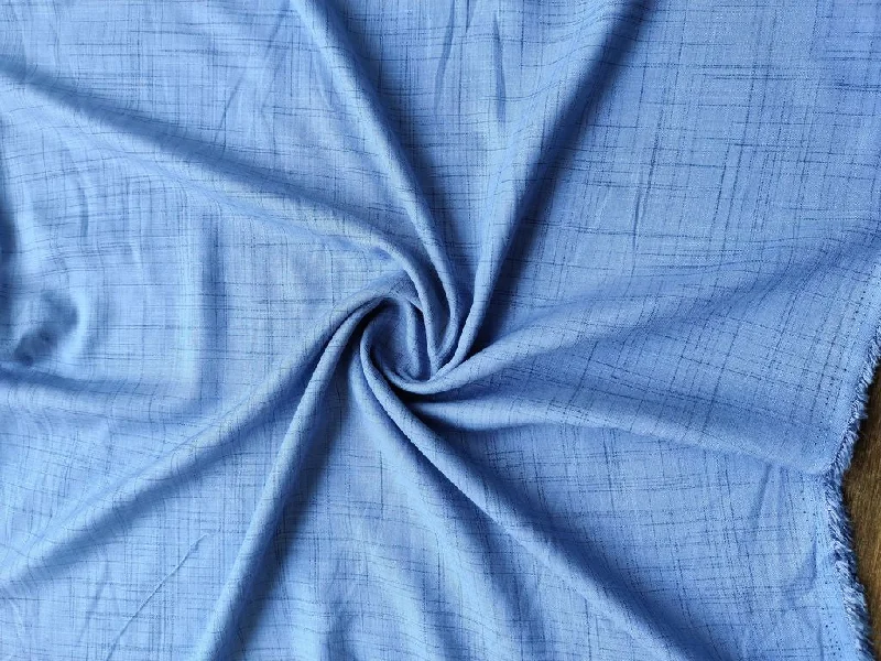 Blue Self Striped Rayon Fabric