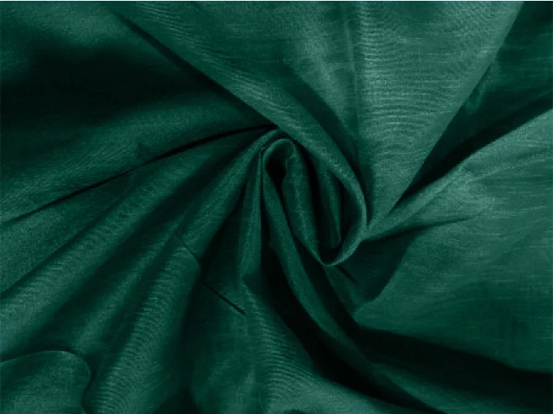 Bottle Green Plain Bangalore Raw Silk Fabric