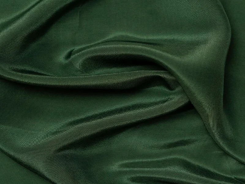 Bottle Green Plain Viscose Natural Crepe Fabric