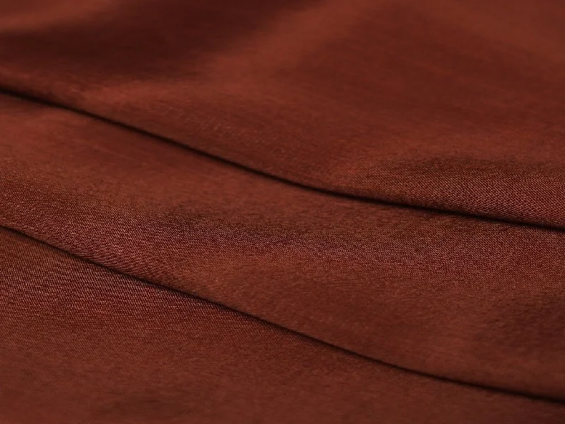 Brown Plain Viscose Chinon Chiffon Fabric