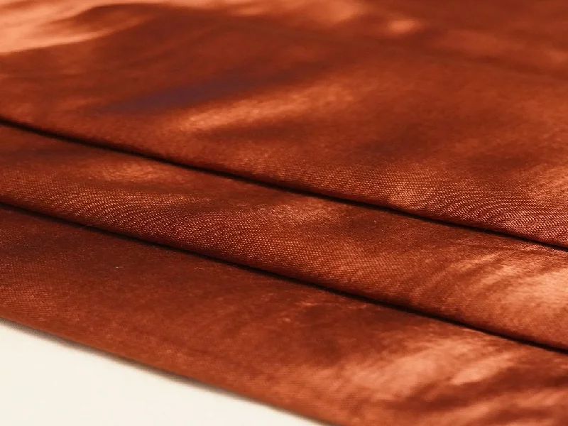 Brown Plain Viscose Gaji Silk Fabric