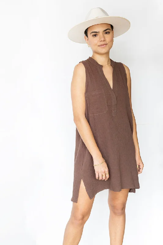 Brown Sleeveless Dress