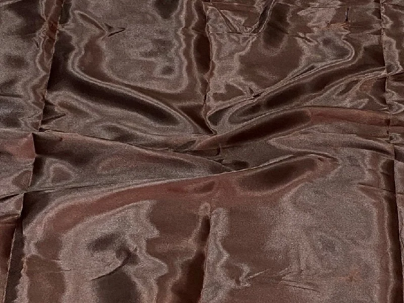 Chocolate Brown Plain Japan Silky Satin Fabric