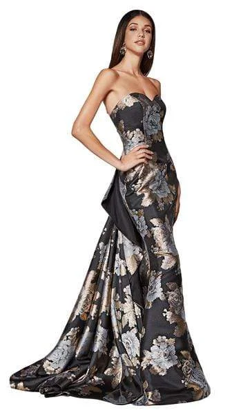 Cinderella Divine - Sweetheart Brocade Trumpet Dress CS025 - 1 pc Multi In Size 16 Available