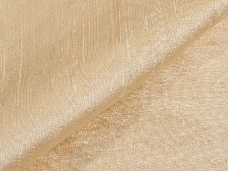 Off White Plain Bangalore Raw Silk Fabric