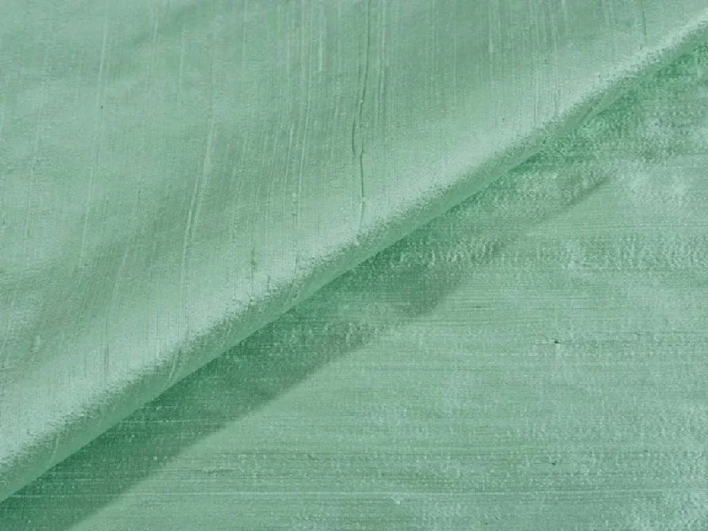 Pale Green Plain Bangalore Raw Silk Fabric