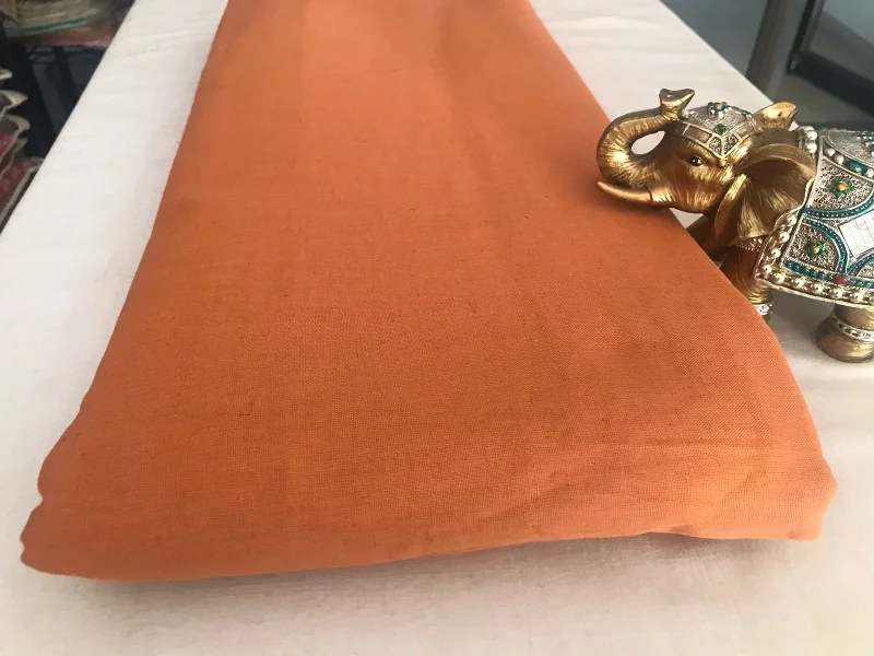 Rust Orange Plain Flex Cotton Fabric