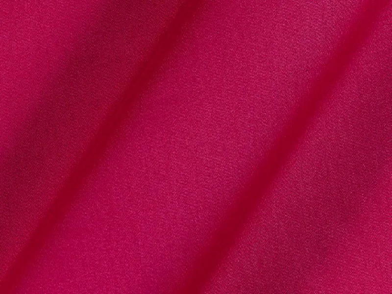 Crimson Pink Plain Dyed Cotton Satin Fabric