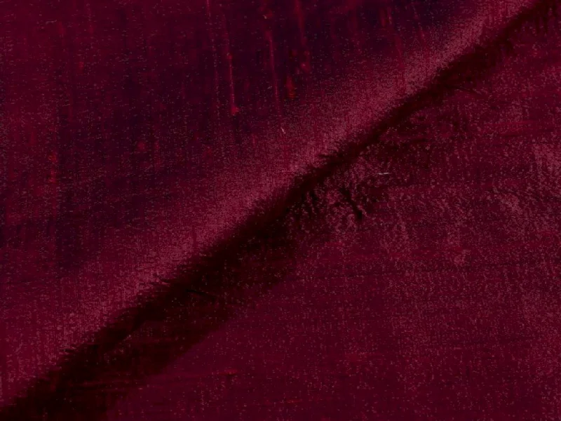 Dark Maroon Plain Bangalore Raw Silk Fabric