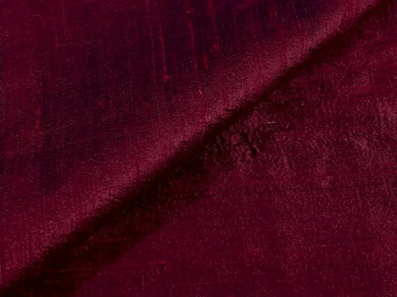 Dark Maroon Plain Bangalore Raw Silk Fabric