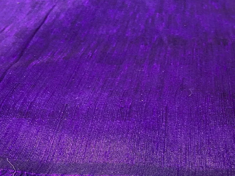 Dark Purple Plain Bangalore Raw Silk Fabric