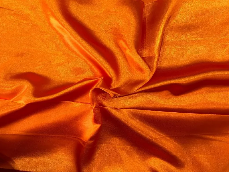 Flo Orange Plain Japan Silky Satin Fabric Street style unclassified dresses