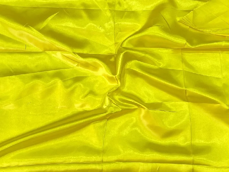 Flo Yellow Plain Japan Silky Satin Fabric