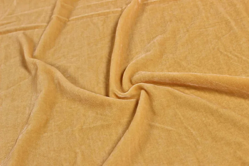 Golden Cream Plain Velvet Fabric