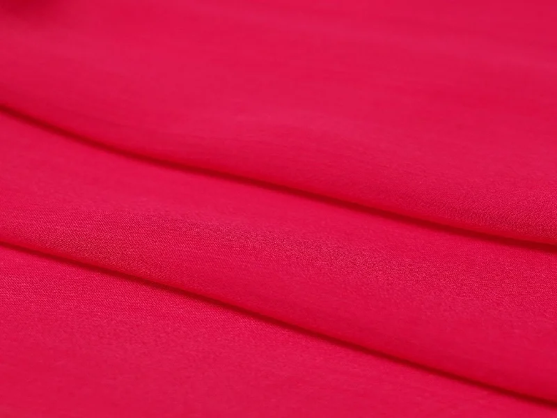 Hot Pink Plain Viscose Chinon Chiffon Fabric