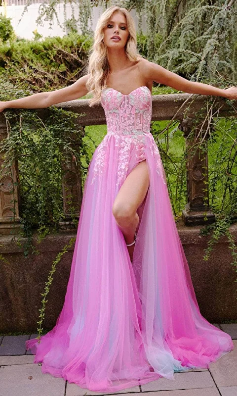 Jovani - Embellished Corset Prom Dress 23713SC