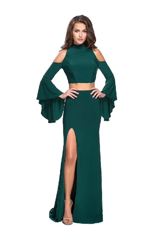 La Femme - 25353 Long Sleeve Cutaway Two-Piece Jersey Gown