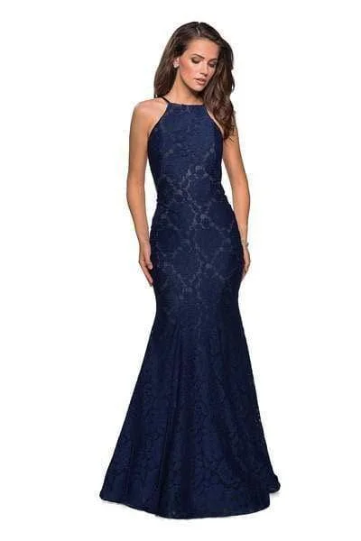 La Femme - 27289 Jewel Studded Lace Trumpet Gown