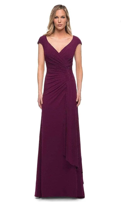 La Femme 29814SC - Ruched Bodice Cap Sleeve Formal Dress